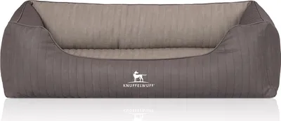 Produktbild von Knuffelwuff Orthopädisches Hundebett Outlander aus laser-gestepptem Kunstleder XL 105 x 75cm Dunkelgrau/Grau