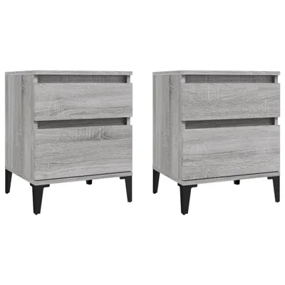 Produktbild von Nachttische 2 Stk. Grau Sonoma 40x35x50 cm