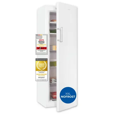 Produktbild von Exquisit Gefrierschrank gross, 204l Nutzinhalt, Nofrost, Alarmfunktion, 4-Sterne-Gefrieren, Tiefkühlschrank, Abtauautomatik, GS5271-NF-H-040E weiss