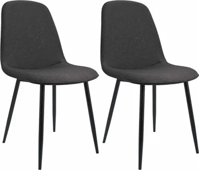 Produktbild von 2er-Set Esszimmerstühle – Küchenstühle – Hoher Sitzkomfort, strapazierfähiger Stoff, stabiles Metallgestell