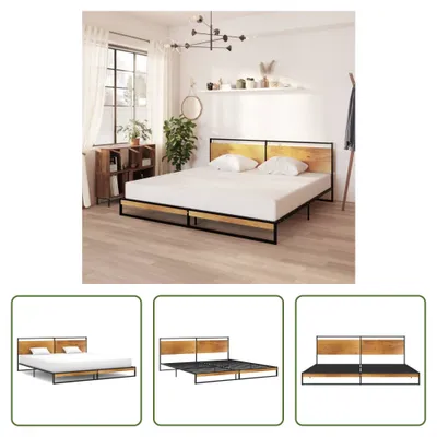 Produktbild von The Living Store Bett Metall 200x200 cm