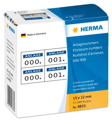 Produktbild von Anlagenummern selbstklebend 2-fach 15x22 mm Aufdruck dunkelblau