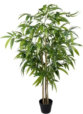 Obrázok produktu pre Plastový kvetináč v bambusovom štýle – izbová rastlina – dekorácia – prirodzená elegancia – 150 cm – zelená