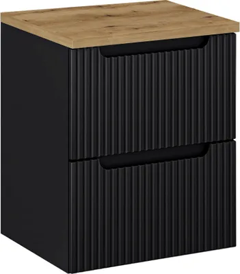 Produktbild von Waschtisch-Unterschrank 50cm, in schwarz mit Eiche, NEWPORT-56-BLACK