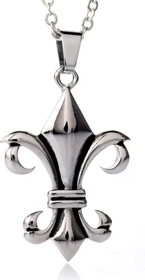 Produktbild von Edelstahl Anhänger Boubonische Lilie Männerschmuck Hochglänzendmit Kette- Polyurethan017 - 45.0 Zentimeter