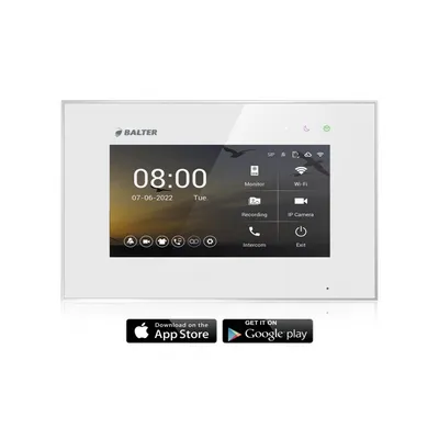 Produktbild von Balter EVO HD berühren bildschirm Monitor - 7 Zoll|Zusätzlicher WLAN Monitor mit App Steuerung|monitor für überwachungskamera mit 2-Draht Technologie