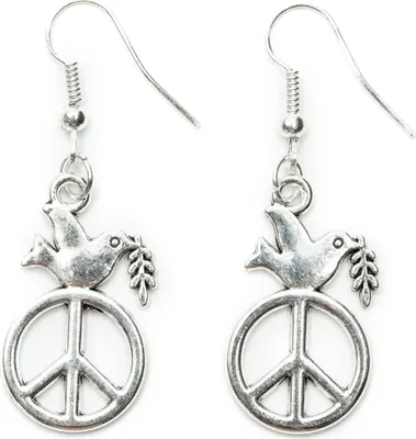 Produktbild von Friedenstaube Ohrringe Miniblings Hänger Taube Peace Zeichen Friede Vogel silber