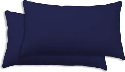 Produktbild von 2er Set Kissenbezug Kissenhülle 40x80 cm navy blau Uni Kopfkissenbezug Baumwolle