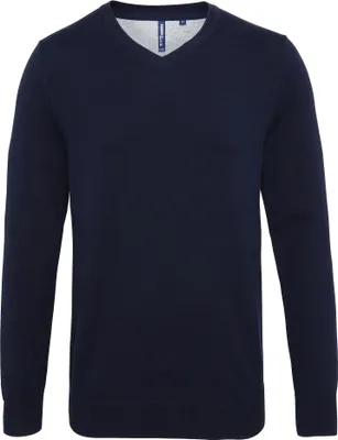 Immagine prodotto di Asquith & Fox - Maglia con scollo a V in cotone da uomo RW5188 (L) (blu navy)