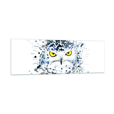 Produktbild von Bilder auf glas - Mode Design Eule Aquarell - 90x30cm - Glasbilder - Wandbilder - Kunstdruck - zum Aufhängen bereit - Wanddekoration aus Glas - Glas Bilder - Wandbild auf Glas - GCA90x30-2838