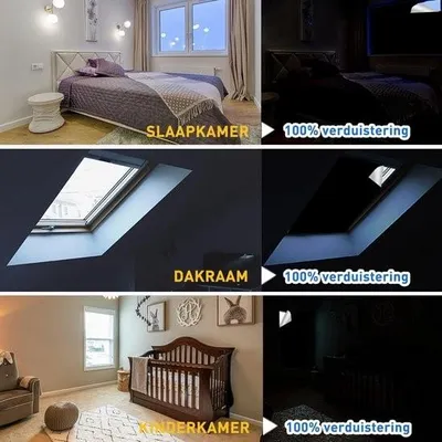 Zdjęcie produktu dla Zasłona - Tkanina zaciemniająca - Zasłony zaciemniające - Przenośna tkanina zaciemniająca - Z 20 rzepami - Tymczasowe zasłony zaciemniające - 240 x 145 cm - Możliwość przycięcia do dowolnego systemu zaciemniania okien