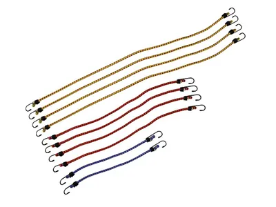 Produktbild von Gepäckspanner Set 10-teilig, 2x 40cm, 4x 60cm, 4x 90cm, Ø 8mm, Metallhaken