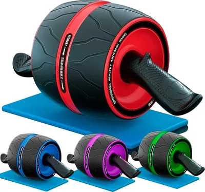 Produktbild von Bauchtrainer Rolle, abgewinkelter Griff, inklusive Kniematte
