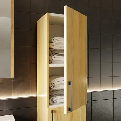 Produktbild von Hochschrank Verona | Badezimmerschrank Hängeschrank Badmöbelschrank Midischrank
