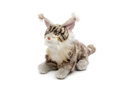 Produktbild von Maine Coon Katze Kuscheltier 25 cm sitzend grau getigert Uni-Toys