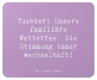 Produktbild von Mr. & Mrs. Panda Mauspad Spruch Tochter Wetterfee - Lavendeltraum - Geschenk, Jubiläen, laptop, Mousepad, Teenager, Familie, Freude, Stimmung, Mouse Pad, computer