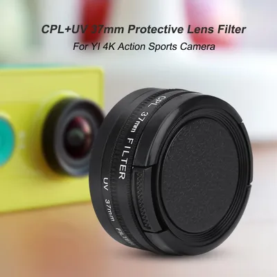 Obrázok produktu pre Taidda- CPL filter objektívu, UV filter objektívu Ľahký prenosný CPL + UV 37mm ochranný filter objektívu pre akčné športové kamery YI 4K pre fotografických nadšencov