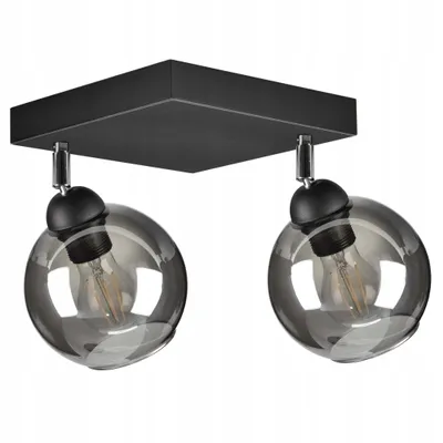 Zdjęcie produktu dla LUXOLAR Lampa sufitowa led 2 płomienie, lampa sufitowa obrotowa czarna E27 60W - Lampa wisząca do salonu, kuchni