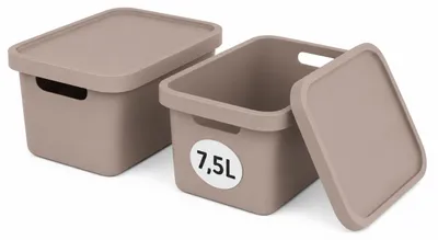 Produktbild von Plastard Aufbewahrungsbox mit Deckel 2er-Set 7,5 Liter in Pink