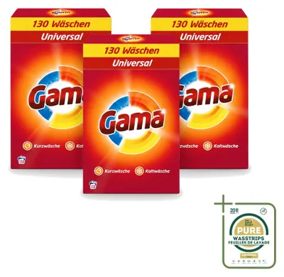 Produktbild von 3 x Gama 3-in-1 Universal Waspoeder - 8,45 kg - Vorratspackung - 3 Stücke