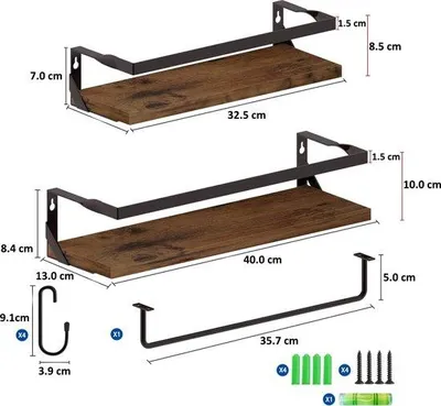 Produktbild von Famanu Wandregal Badezimmer - Wandregal für Dusche und Küche