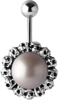 Produktbild von Karisma Bauchnabelpiercing Edelstahl Perle Totenköpfe Farbwahl - Farbe H:
