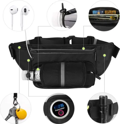 Produktbild von Wasserdichte Hüfttasche für Trinkflasche - verschließbares Flaschenfach - mobile Telefon 6,6 Zoll - iPhone 6/6Plus/7/7Plus - Joggen Radfahren Reisen - Laufgürtel - Damen und Herren