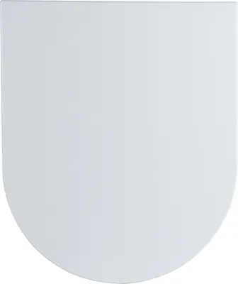Produktbild von Toilettenbrille aus glänzendem weißem Thermoharz mit einer Form in D