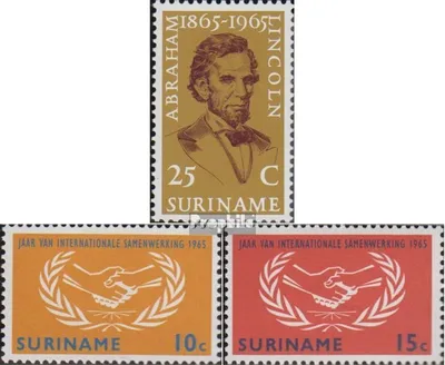 Produktbild von Briefmarken Suriname 1965 Mi 459,460-461 (kompl.Ausg.) postfrisch A. Lincoln