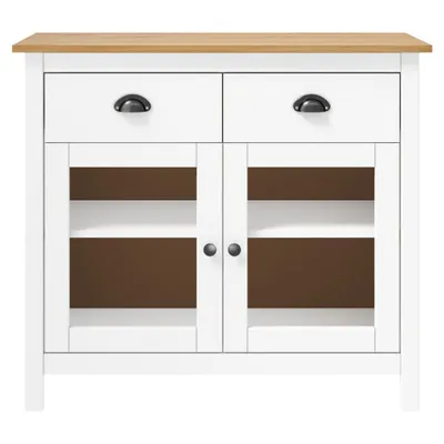 Immagine prodotto di Credenza Hill Bianca 90x40x80 cm in Legno Massello di Pino