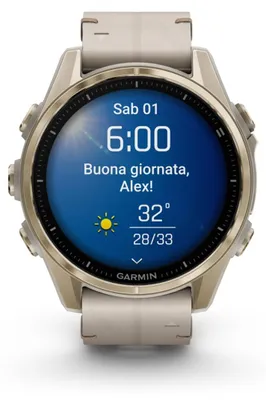 Produktbild von Garmin Sportuhr Fenix 8 AMOLED Sapphire Hellgrau