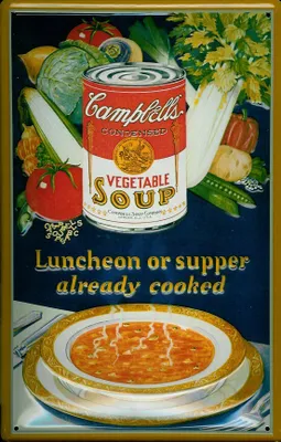 Produktbild von Blechschild Campbells vegetable soup Gemüsesuppe Suppe Schild Nostalgieschild