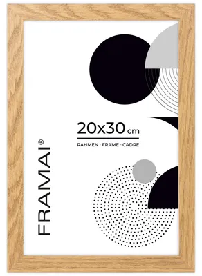 Produktbild von FRAMAI® Bilderrahmen 20x30 cm Eichenfarbe, MDF Umweltfreundlichem Rahmen mit Bruchsicheren Plexi, Aufhänger und Aufsteller