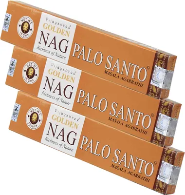 Produktbild von 3x Golden Nag Palo Santo Räucherstäbchen 45g – Reinigender Naturduft Räucherwerk