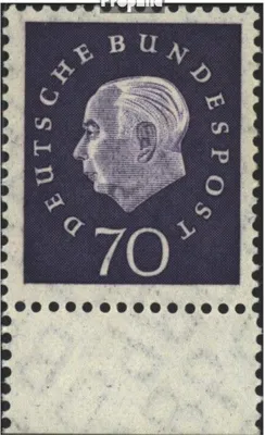 Produktbild von Briefmarken BRD (BR.Deutschland) 1959 Mi 302UR-306UR Unterrandstück (kompl.Ausg.) postfrisch Heuss