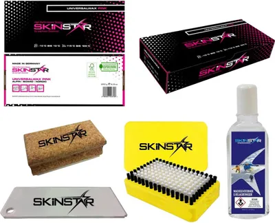 Produktbild von SkinStar Skiwachs Set, Universal Wax, Bürste, Abziehklinge, Reiniger 5-teilig Snow Wax