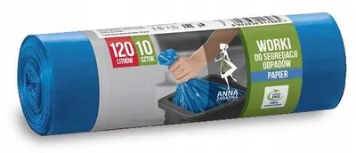 Zdjęcie produktu dla AZ Worki do segregacji odpadów PAPIER 120L 10szt niebieskie