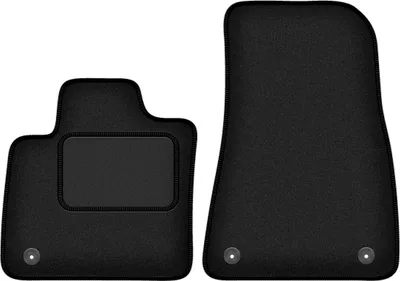 Image de Tapis de sol avant velours sur-mesure pour Volvo XC40 Electric (2020-, crossover) noir, jeu 2 pièces, fixations - STANDRAD
