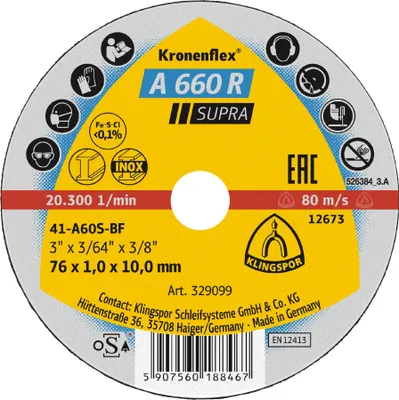 Produktbild von Klingspor A 660 R Kleintrennscheiben, 100 x 1 x 10 mm gerade 25 Stk