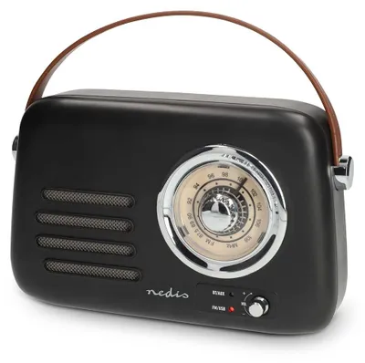 Obrázek produktu pro Přenosné Bluetooth FM rádio, černé, USB a napájení z baterie