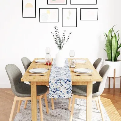 Obrázek produktu pro Modrý polyesterový ubrus 32 x 150 cm, voděodolný