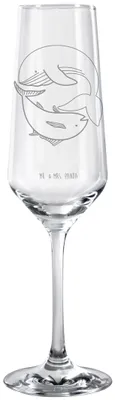 Produktbild von Mr. & Mrs. Panda Sektflöte Walfisch Thunfisch - Transparent - Geschenk, Glas, Champagnerglas, Sektglas, Tiermotive, Sektkelch, Trinkglas, Spruch Des Tages, Wahl, Witz