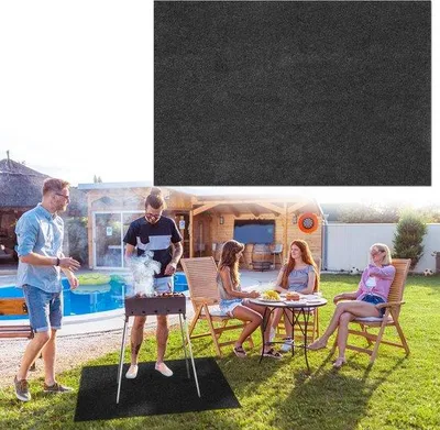 Obrázek produktu pro Podložka pod gril 80 x 120 cm – rohož na grilování – podložka pod gril pro venkovní použití