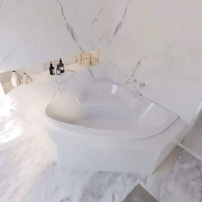 Produktbild von Schulte Eckbadewanne Modell Coralia, Weiß Sanitäracryl, 140x140 cm, Höhe 58 cm, inkl. Set Hartschaum-Wannenträger + Ab- und Überlauf