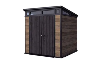 Produktbild von Keter Kunststoff Gerätehaus Signature Walnuss 7x7 inkl. Fußboden 216 x 218 cm braun Holzoptik