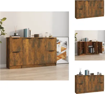 Produktbild von vidaXL Sideboards 3 Stk. Räuchereiche Holzwerkstoff - Sideboards