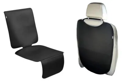 Productafbeelding van Carpassion Autostoel Beschermer Achterkant + Autostoelhoes – Autostoelhoes – Kick Mat - Voorstoelbeschermer – Stoelbeschermer Auto - Zwart