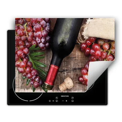 Produktbild von DarHaus Herdabdeckplatte 80x52 cm Anti Rutsch Matte Aufrollbar, Holz - Wein
