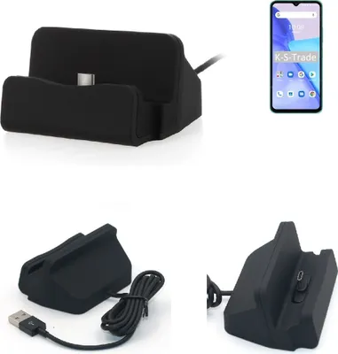 Produktbild von K-S-Trade Docking-Station kompatibel mit UMIDIGI Power 5 Ladestation Dock Ladegerät Docking Station Tischständer Ständer inkl. USB Typ C Kabel