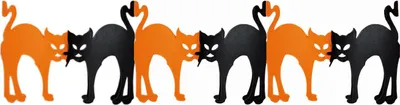 Produktbild von Girlande Halloween Katzen 3m lang, schwer entflammbar